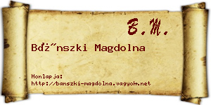 Bánszki Magdolna névjegykártya