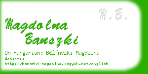 magdolna banszki business card